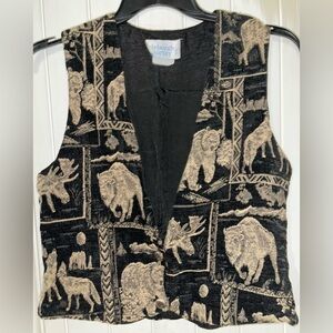 Vintage  Vest in Black and Cream. Deborah murray designs